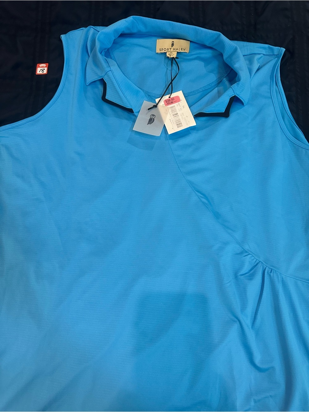Sport Haley Sleeveless Polo Tank in Bright Turquoise with Contrast Trim